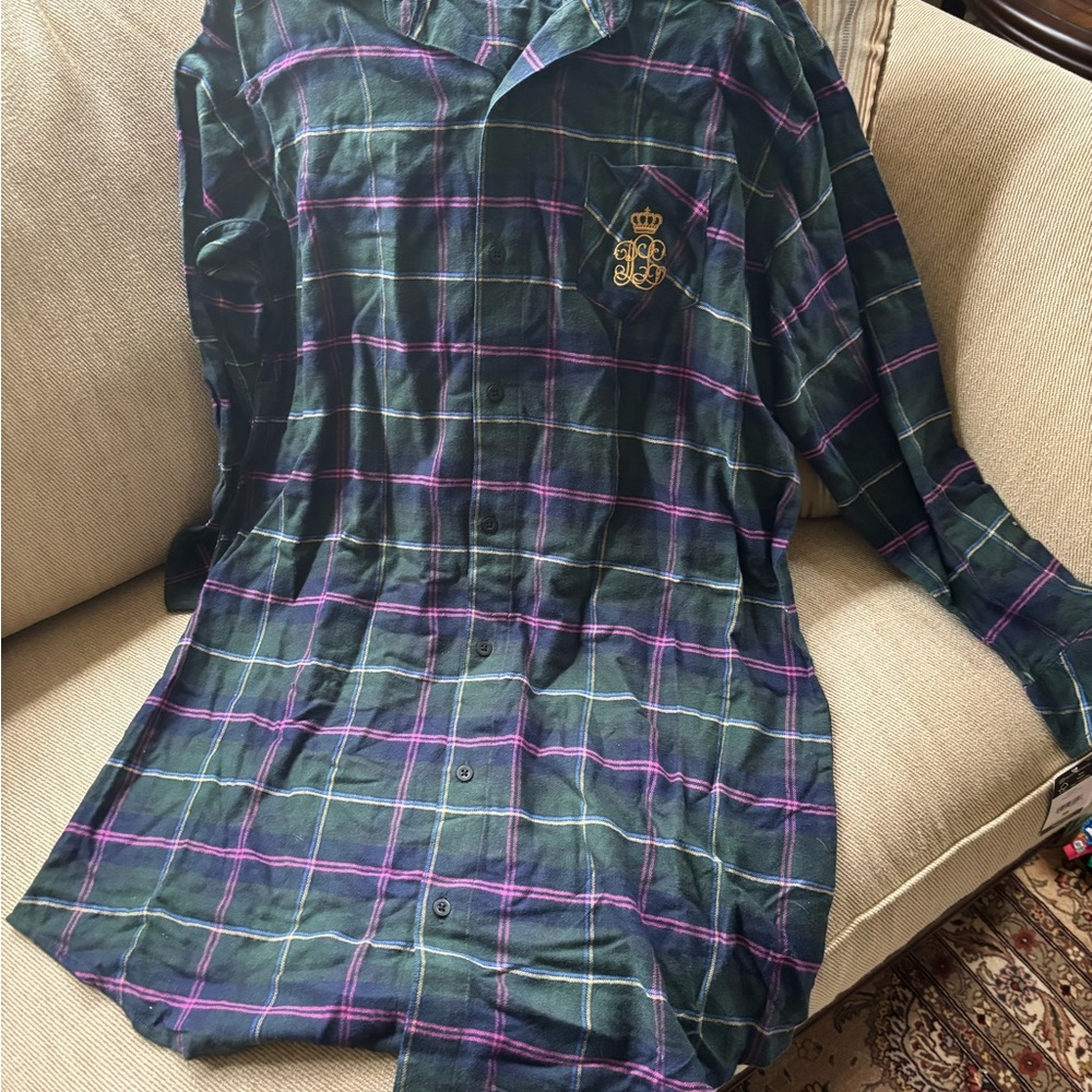 Ralph Lauren Kids Nightgown - Green and Purple Plaid